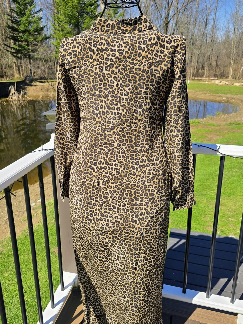 The Kooples Silk Leopard Print Button Front Maxi Dress size Small, New With Tags - Picture 3 of 10
